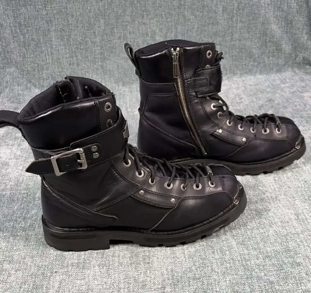 Harley-Davidson Men’s Leather Steel Toe Motorcycle Boots Size 12
